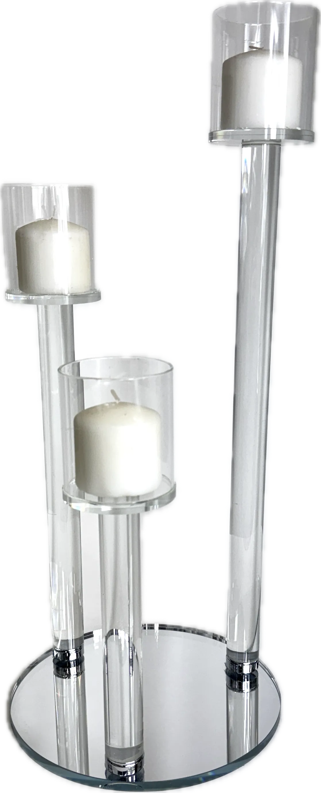 MIRRORED BASE CANDELABRA