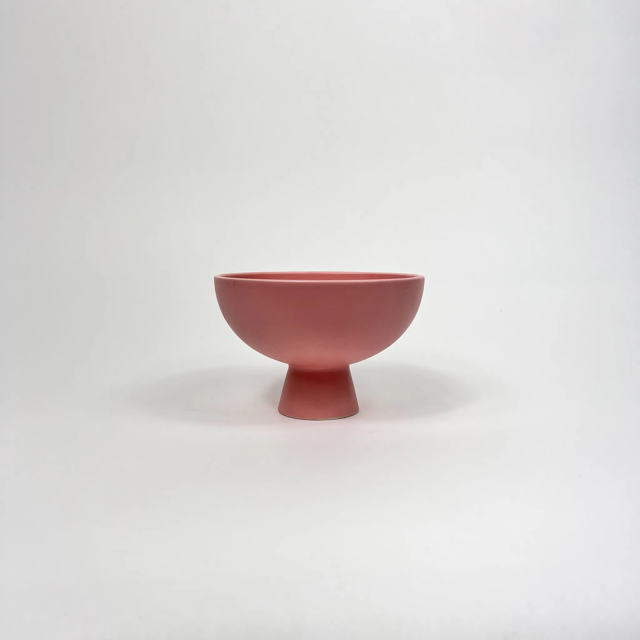 PINK CERAMIC PEDESTAL BOWL