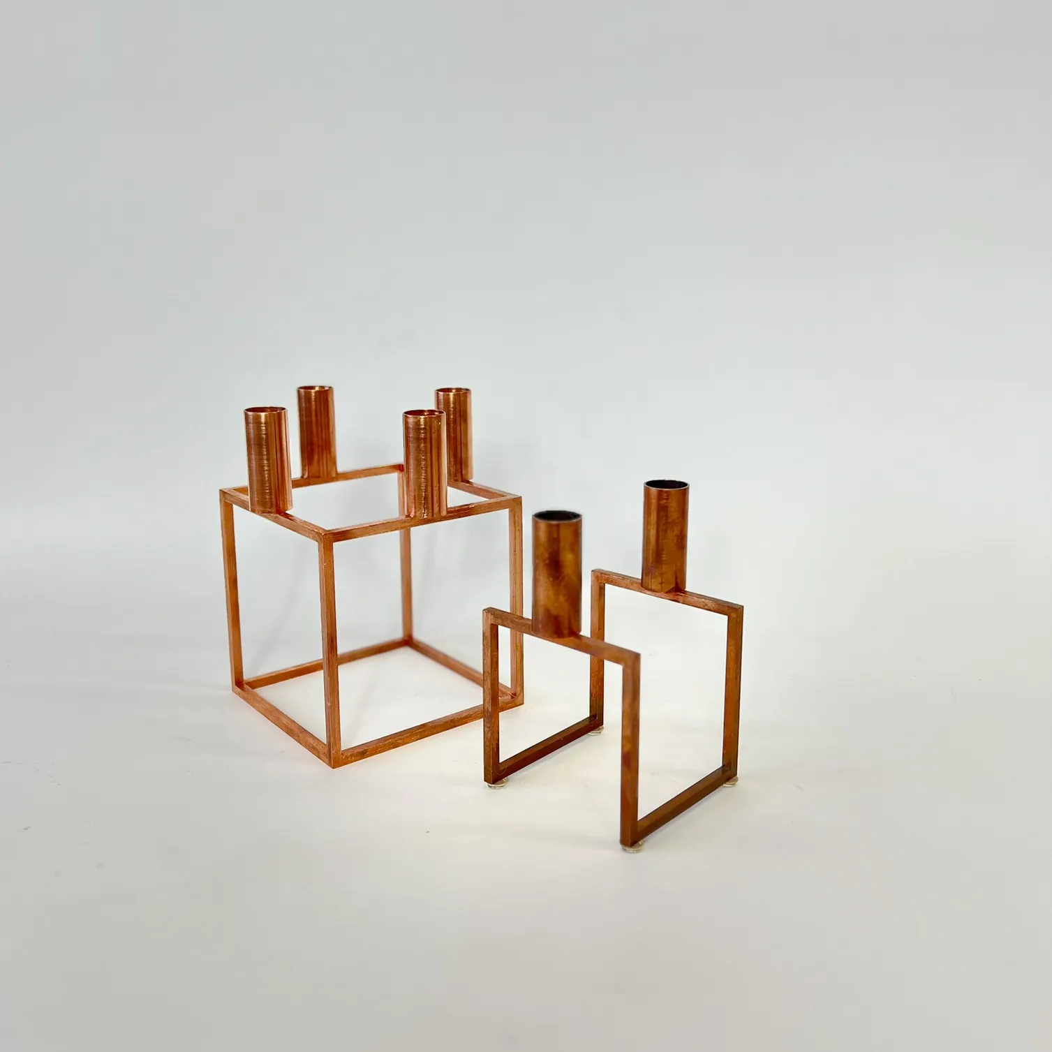 SQUARE COPPER CANDLE HOLDER