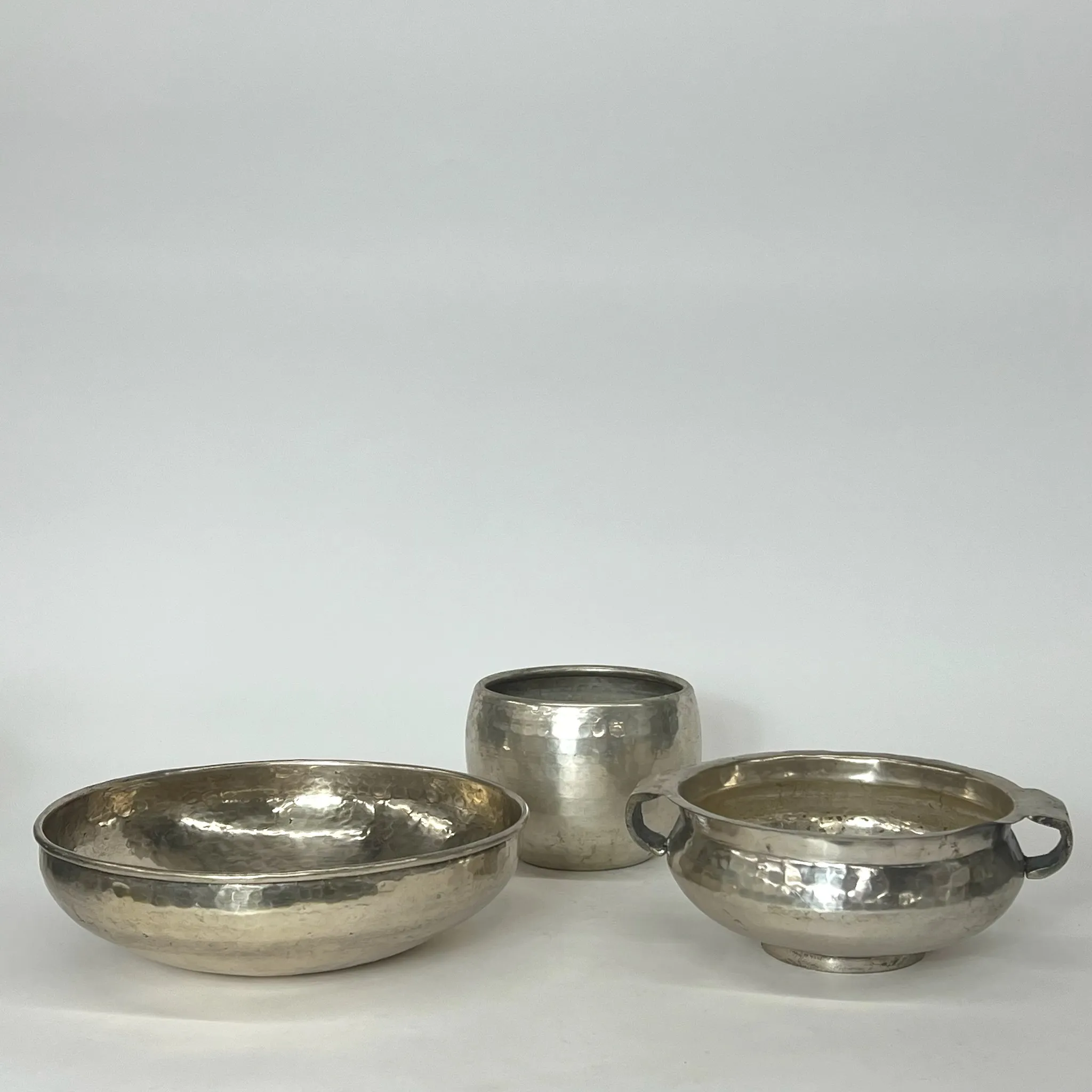 MIXED SILVER BOWLS AND VASES SET/7