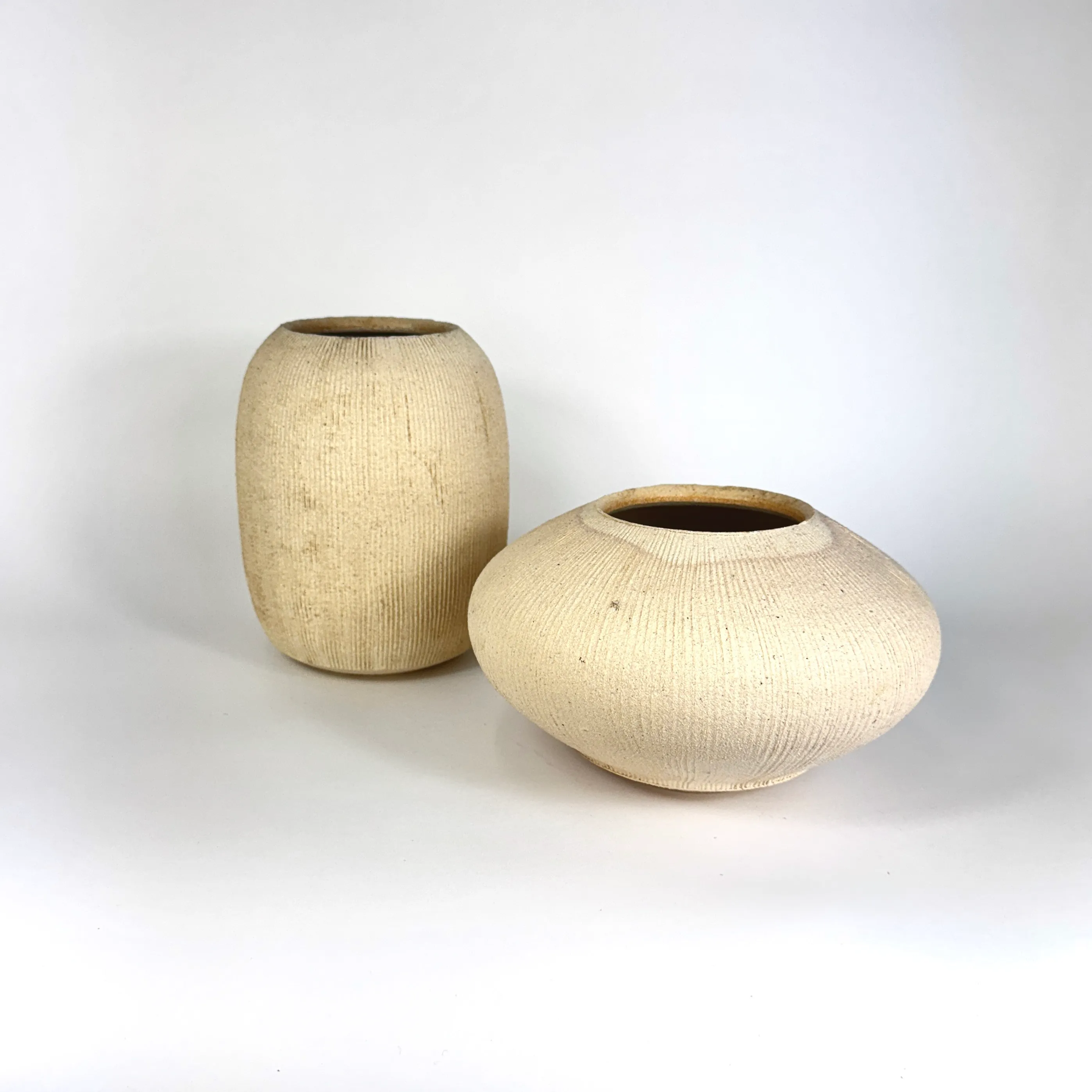 CERAMICAH VASES - LIMESTONE SET/2