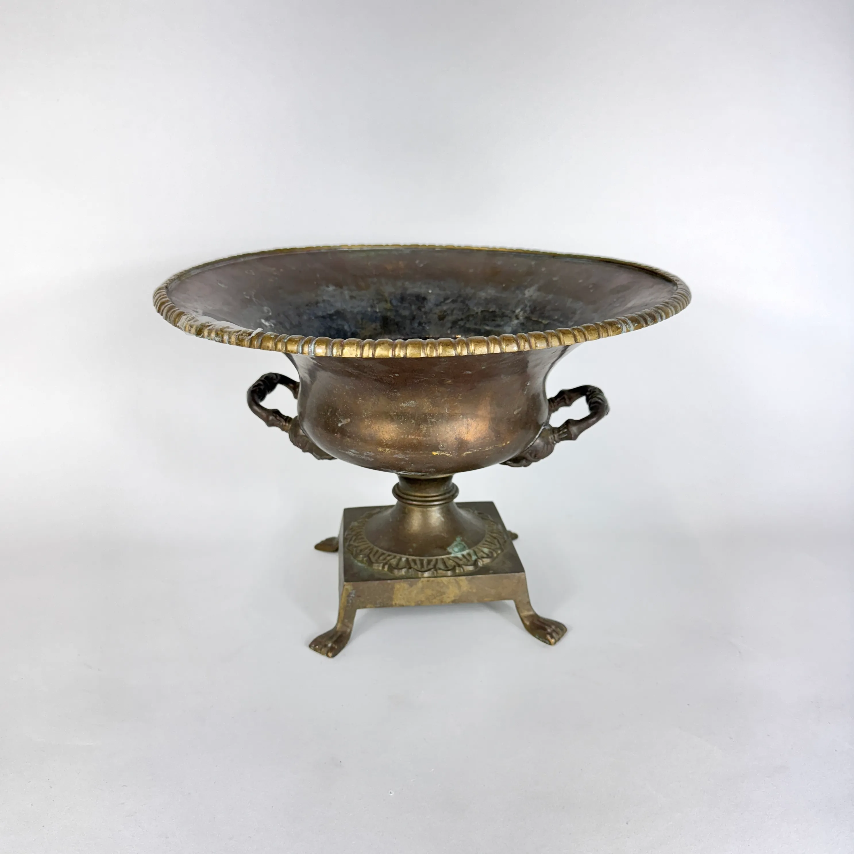 FOOTED BRASS URN