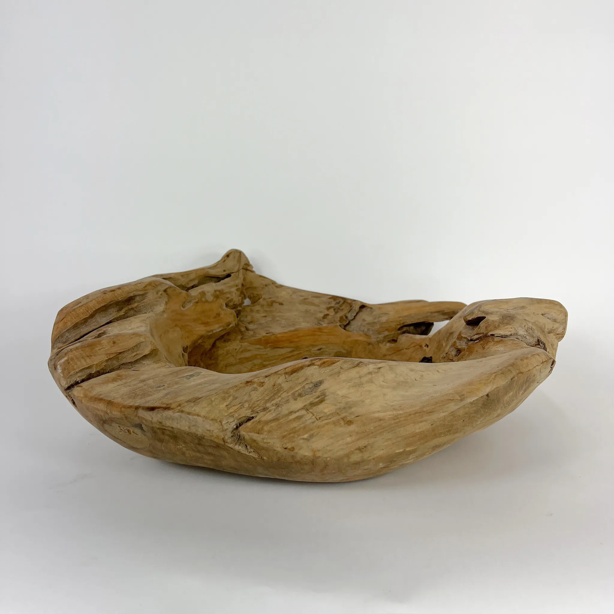 TEAK SCULPTURE BOWL SET/5