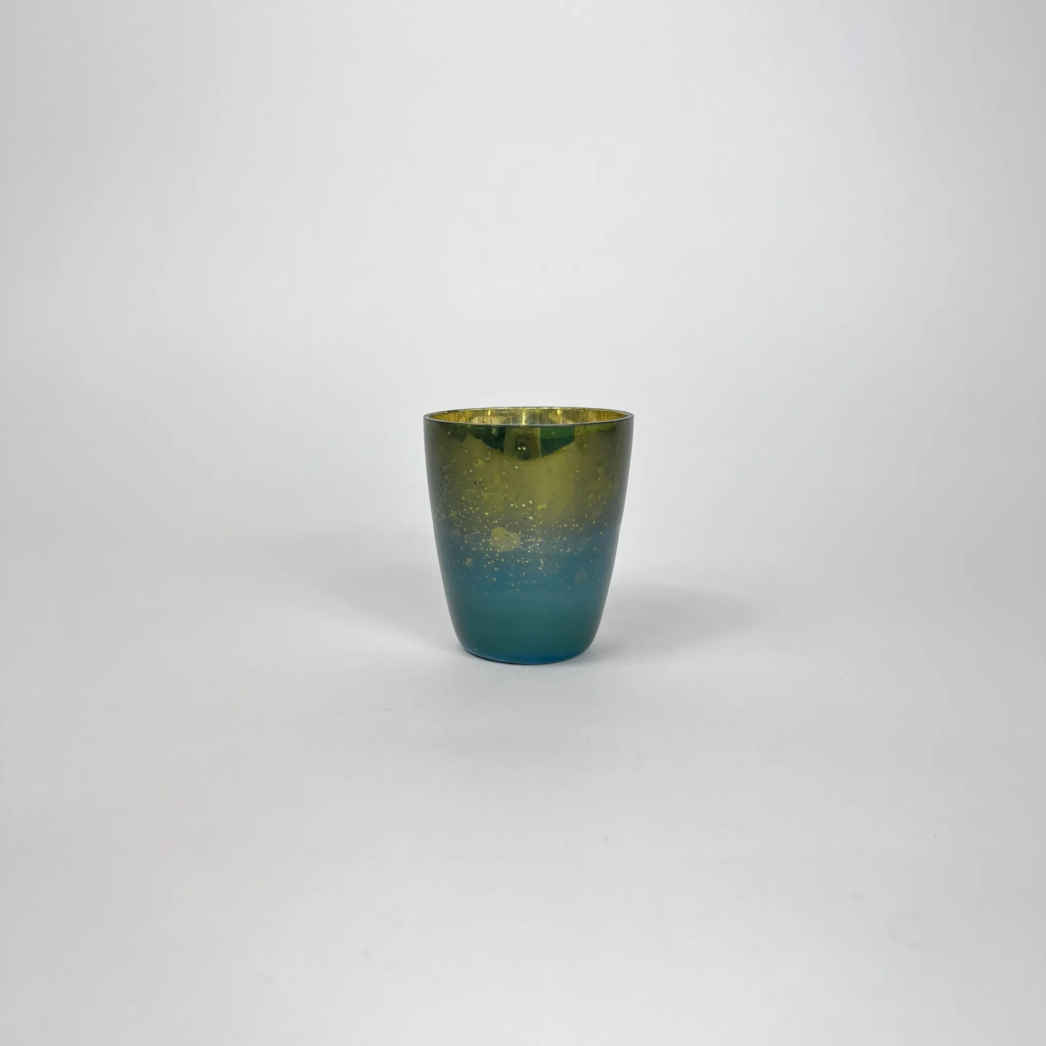 BLUE OPAL MERCURY GLASS VOTIVE