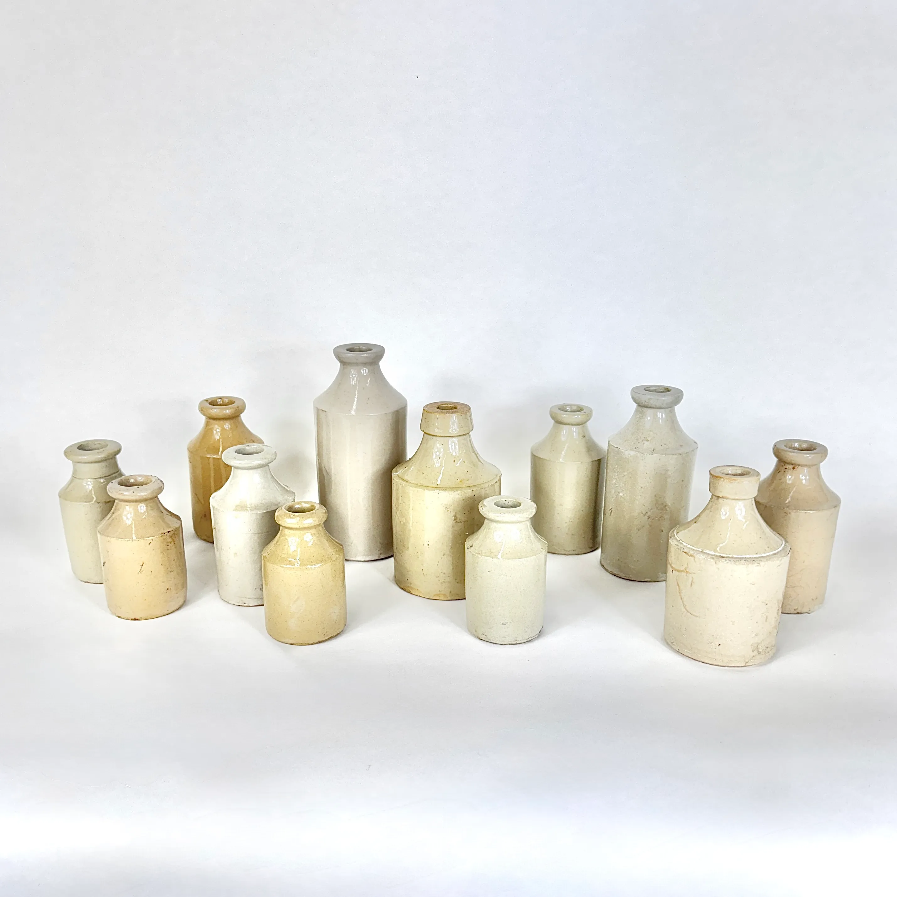 VINTAGE ASSORTED STONEWARE BUD VASES