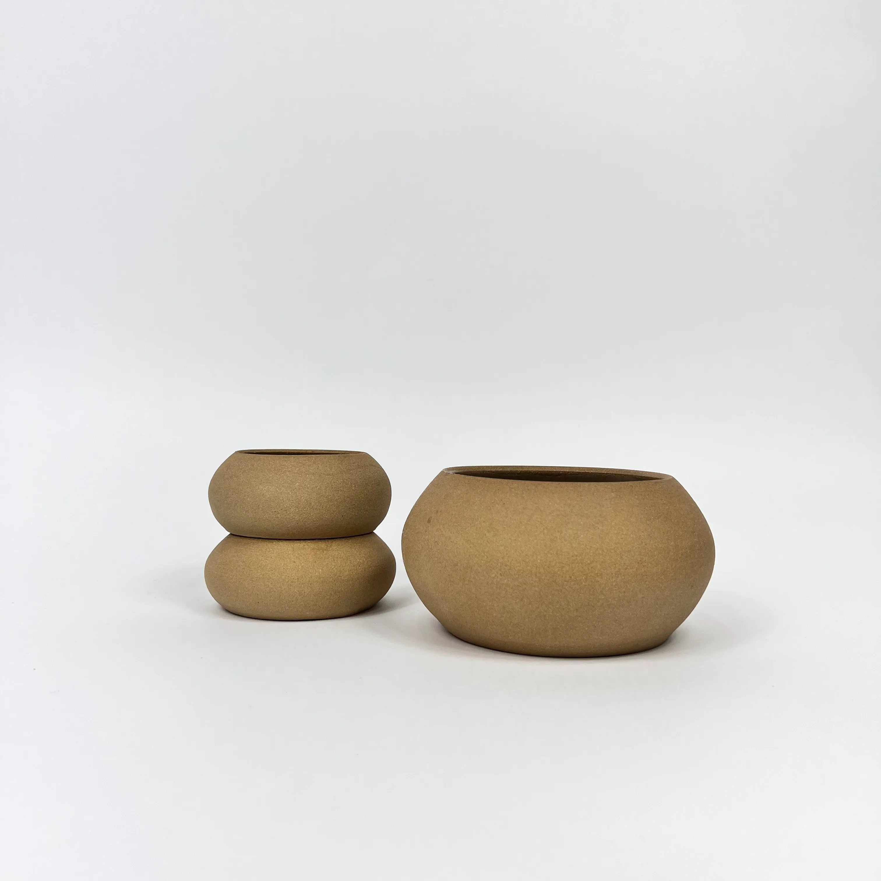 D CERAMICS RAW BROWN WIDE BOWL