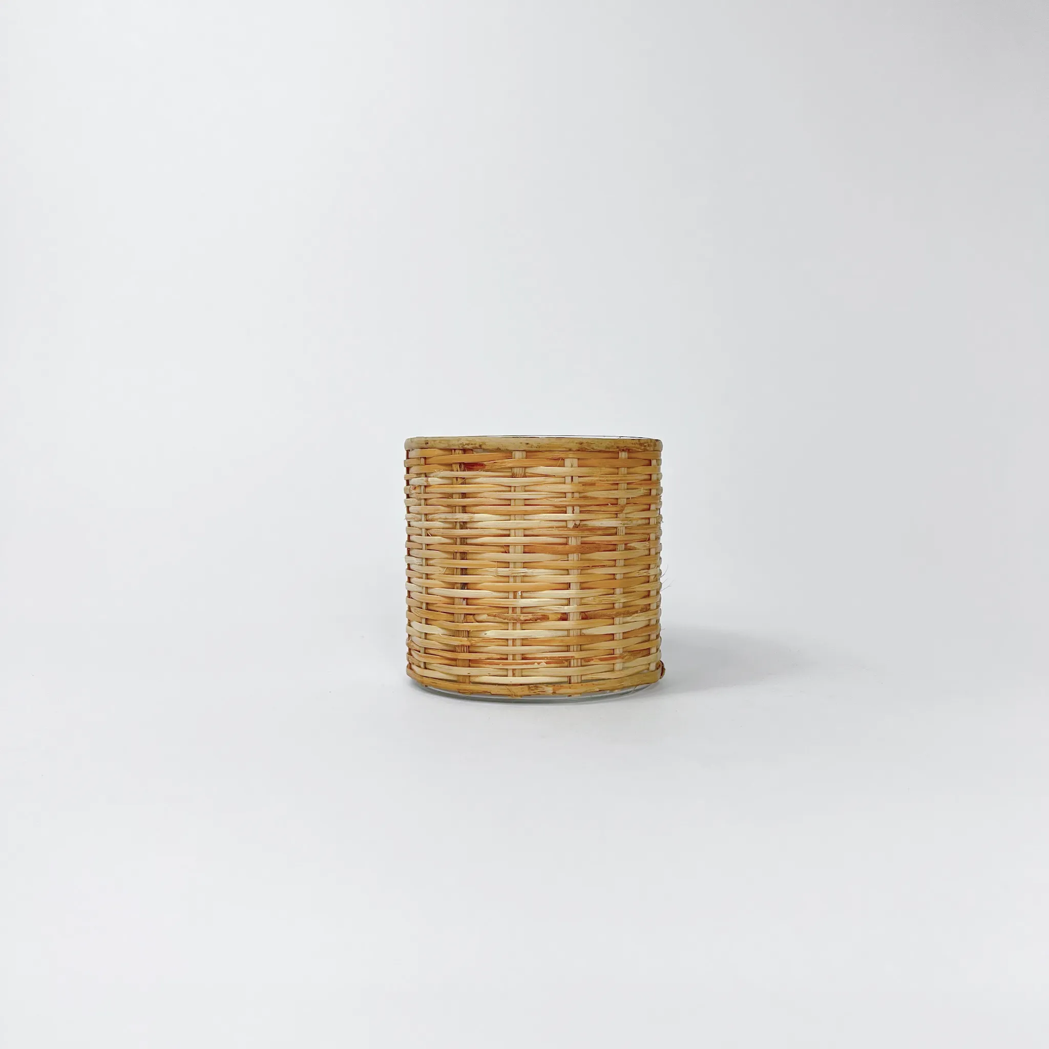 CANE CANDLE HOLDER SOLID WEAVE