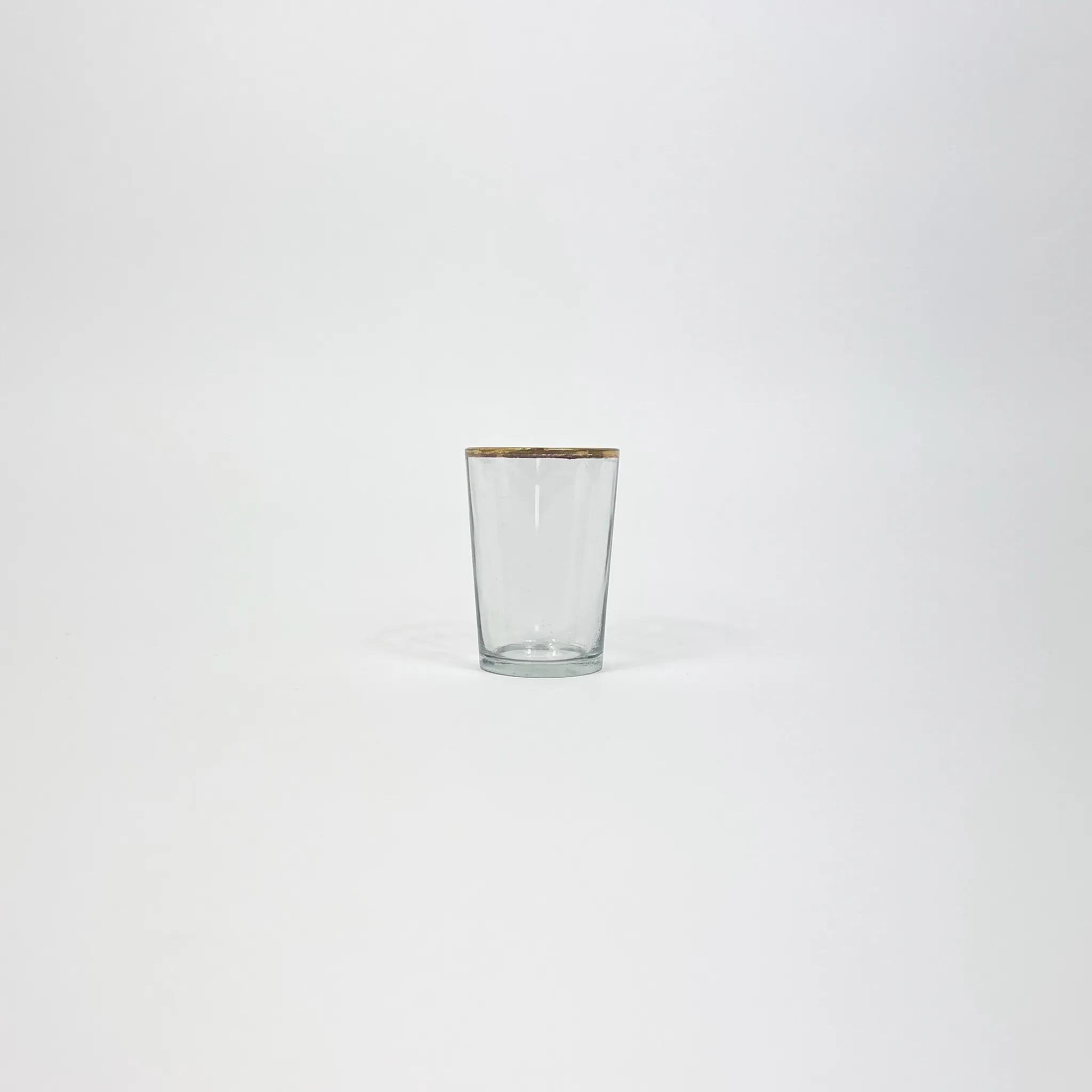 GLASS VOTIVE WITH GOLD EDGE