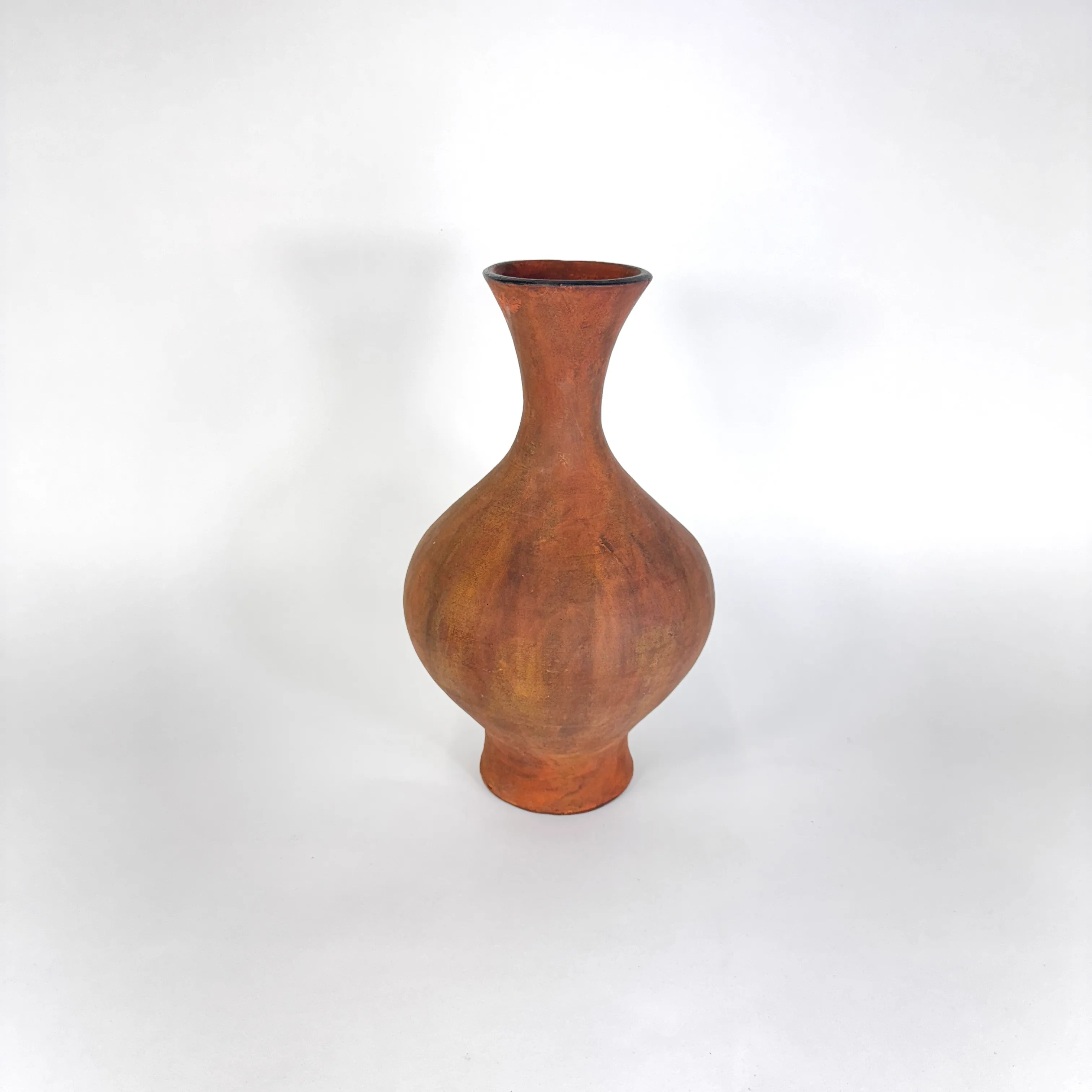 ARTISAN TERRA COTTA BULB VASE