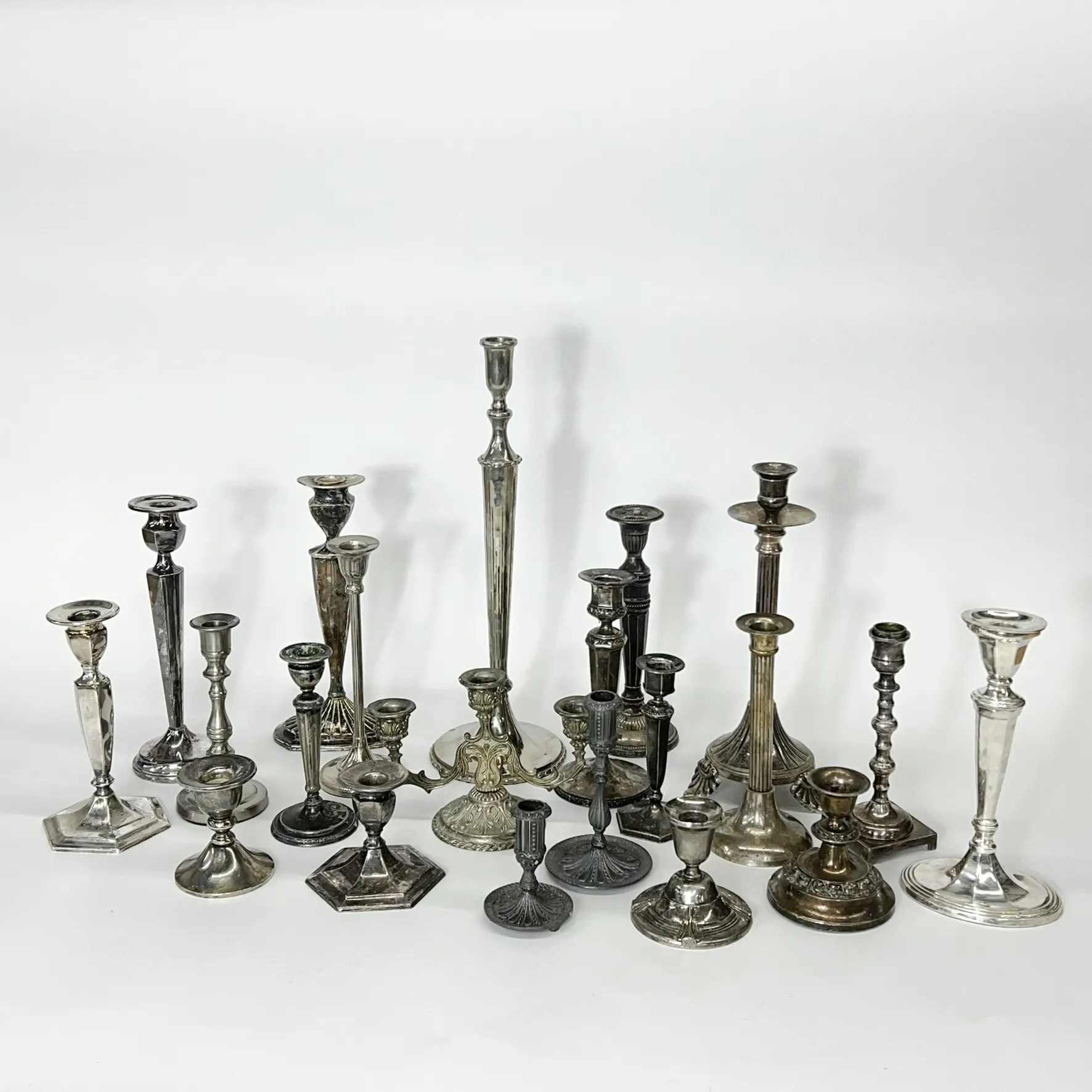 MIX DARK SILVER VINTAGE CANDLESTICK