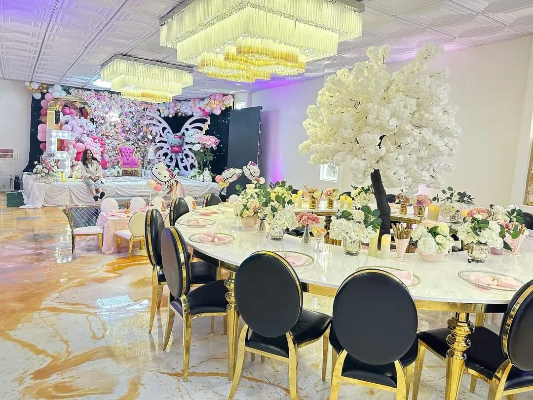 black and gold chairs