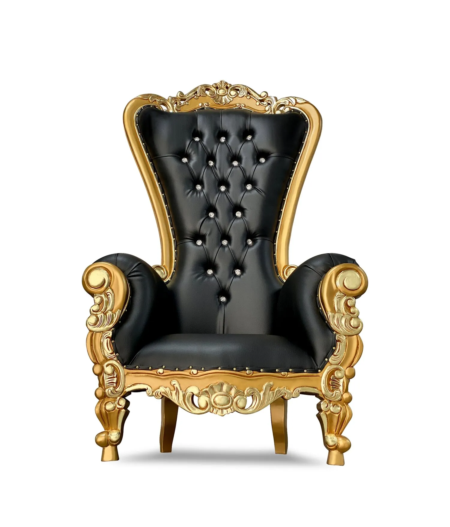 THRONE CHAIR BLACK AND GOLD