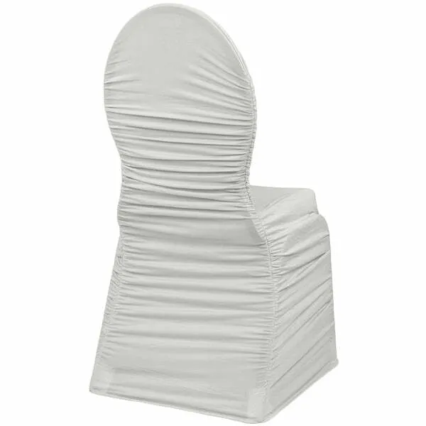 Ruched Fashion Spandex Banquet Chair Cover - Grey