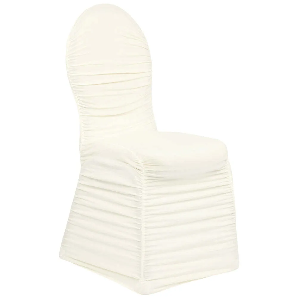 Ruched Fashion Spandex Banquet Chair Cover - Ivory