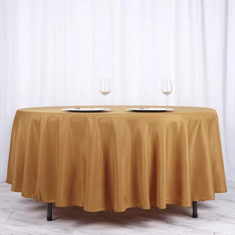 GOLD TABLECLOTH ROUND 