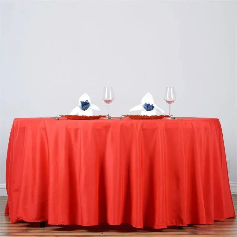 RED TABLECLOTH  120 ROUND 