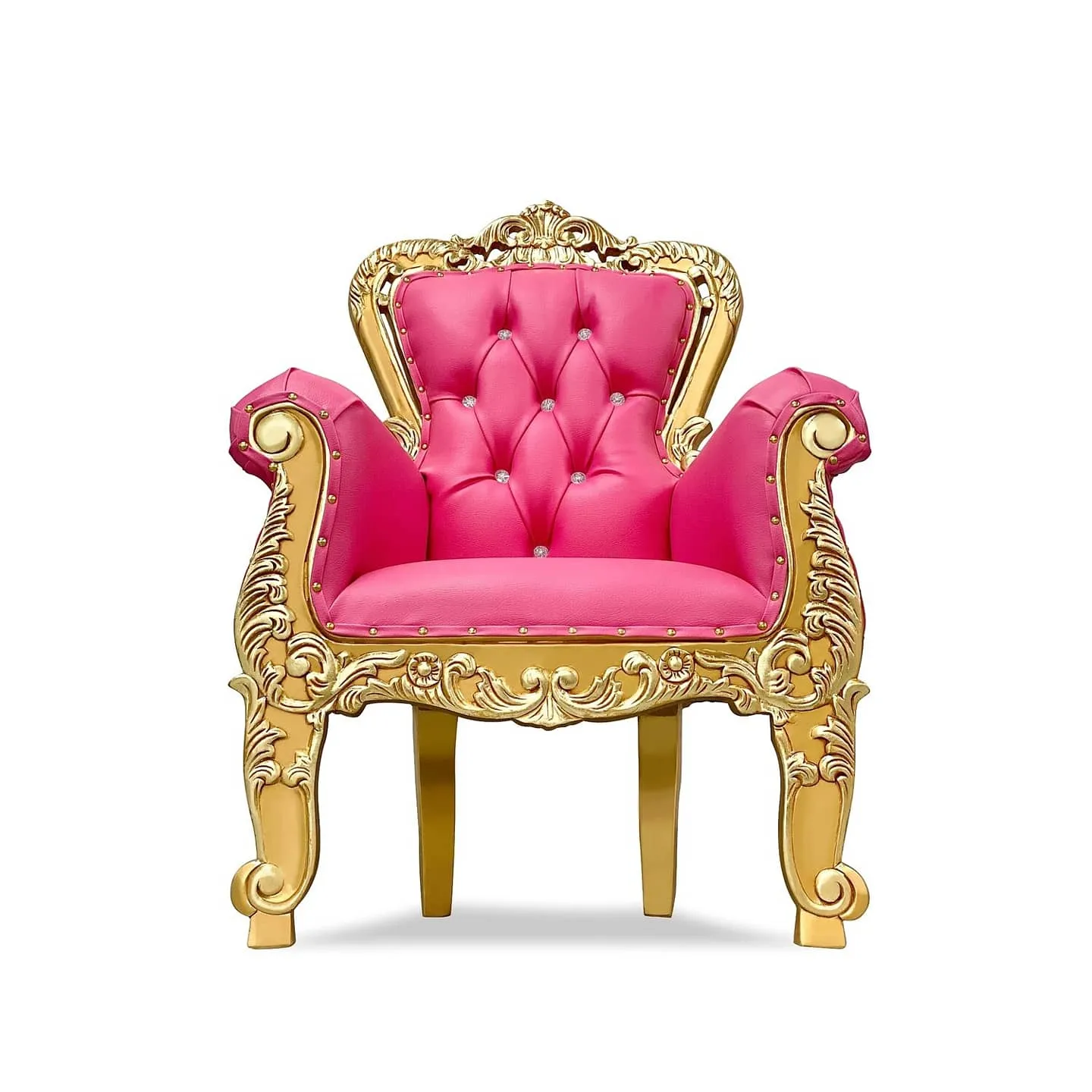 Kids Throne Chair pink and Gold