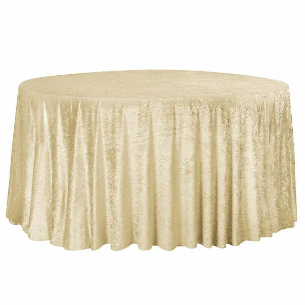 Velvet 132" Round Tablecloth - Champagne