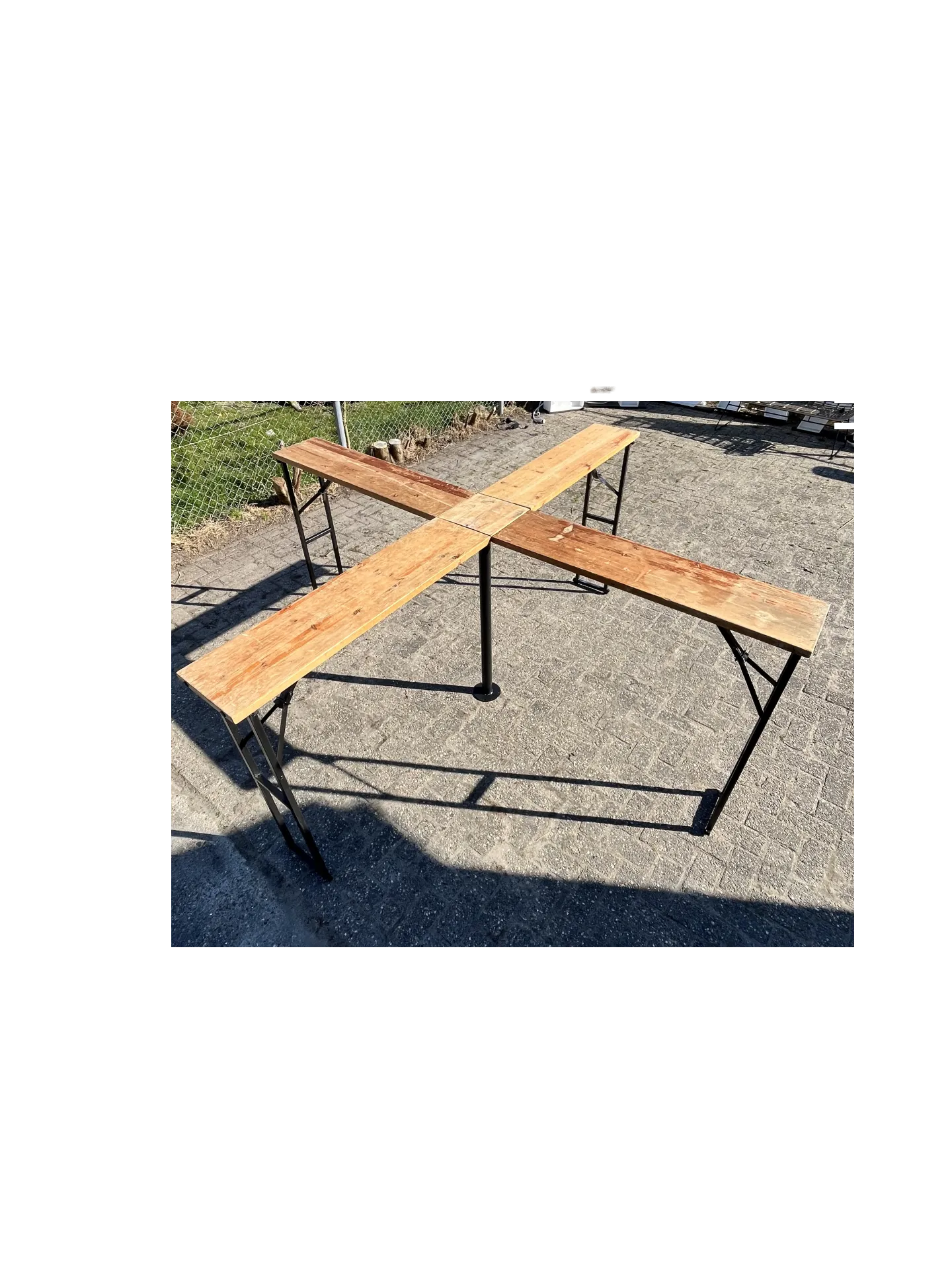 Statafel met kruisframe 254x254cmx254cm