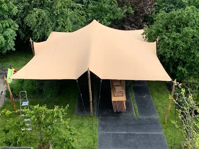 Stretchtent 7,5 x 7,5 meter 
