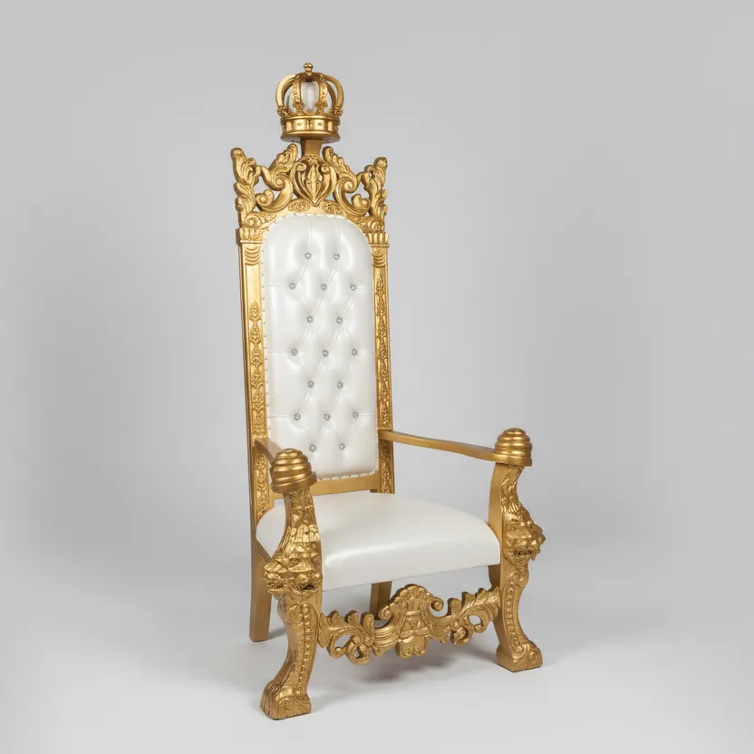 King Solomon Emperor Throne Chair w/Crown