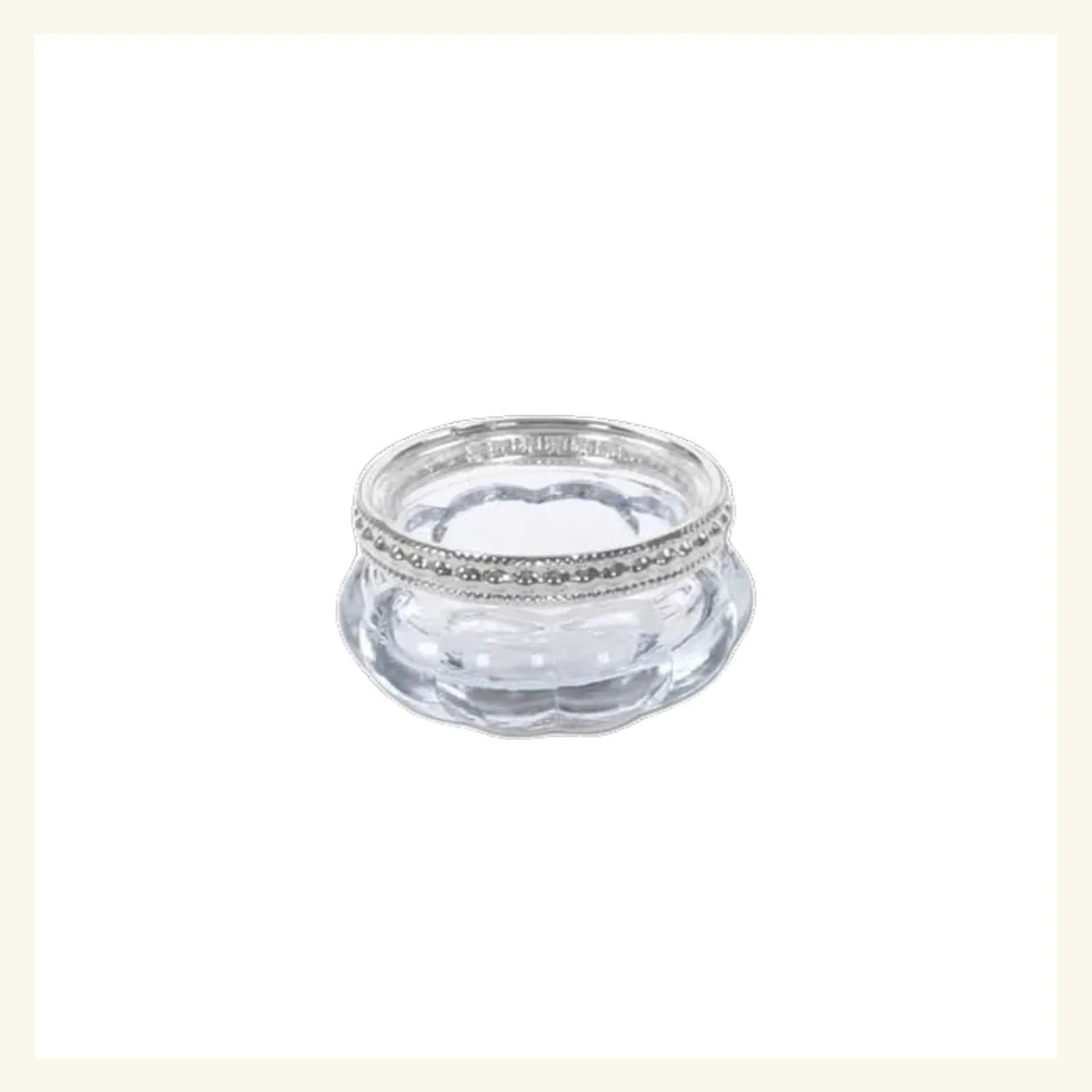Silver Rim Antique Blossom Tealight Candle Holder
