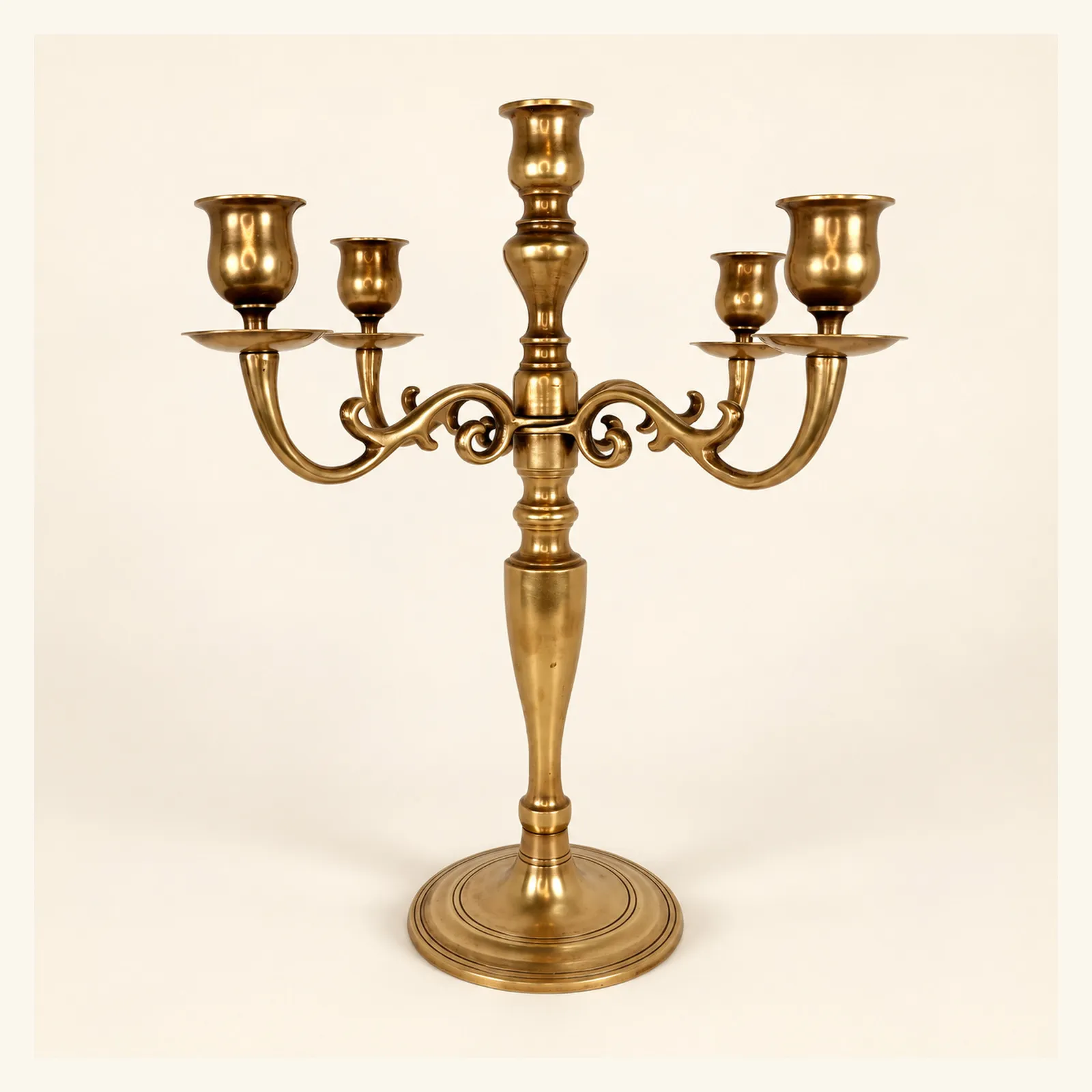 5 Arm Brass Candelabra