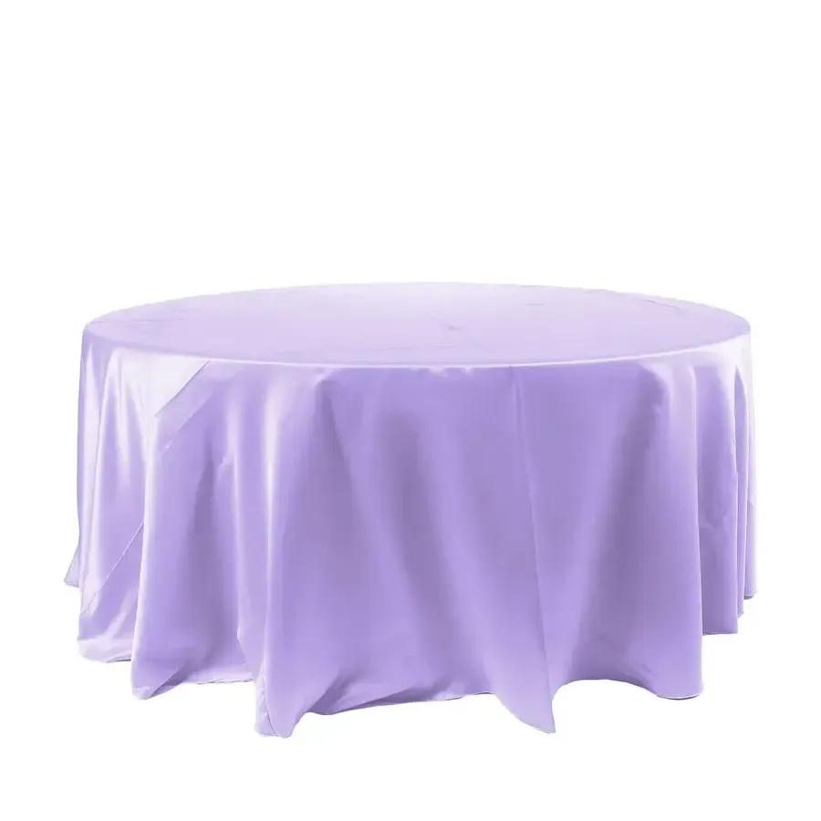Lavender Satin Round Tablecloth 120"