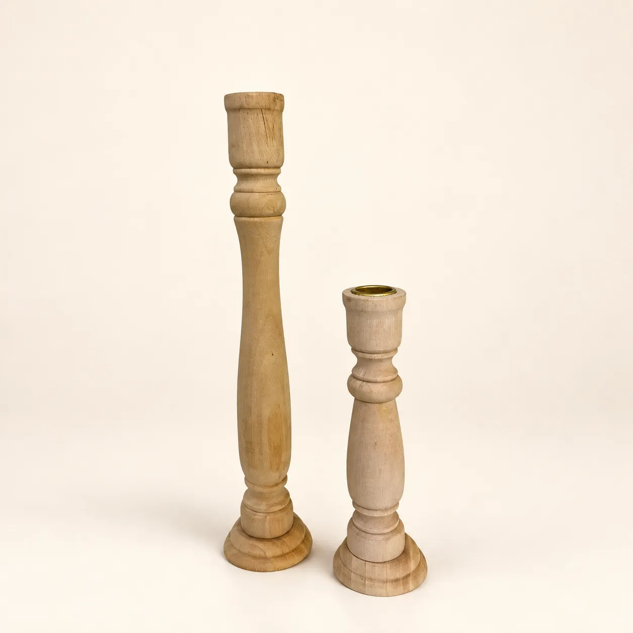 Natural Wood Candlestick Holder