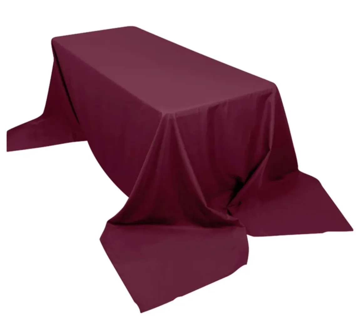 Burgundy Polyester Rectangle Tablecloth 90x156"