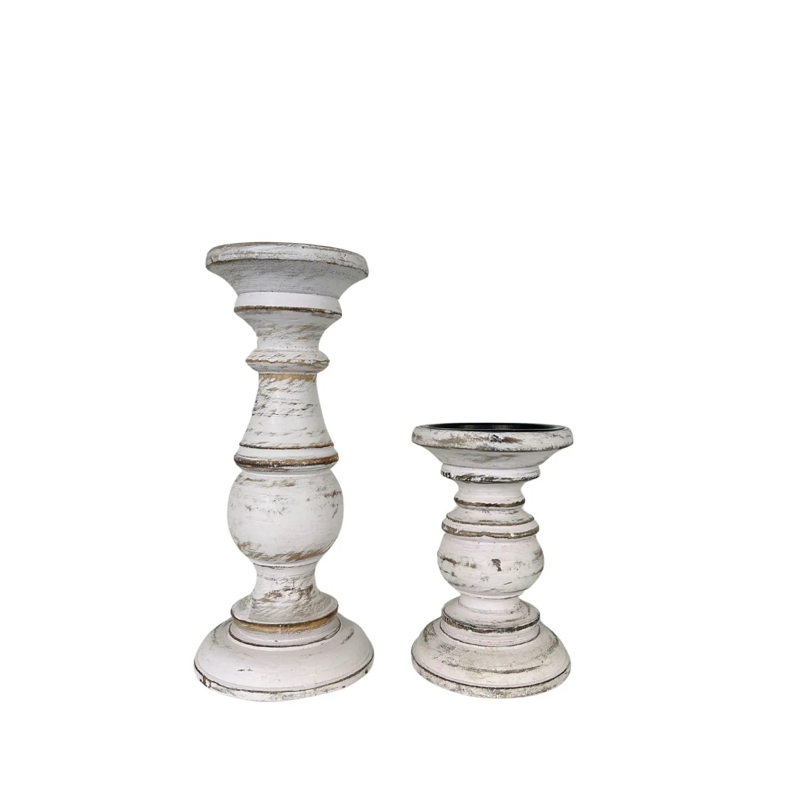 Farmhouse White Pillar Candle Holder