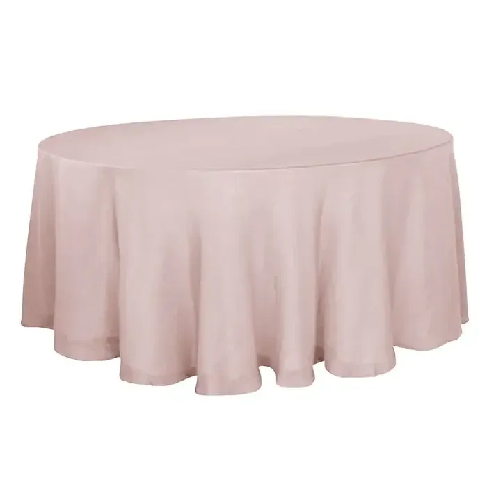 Blush Pink Linen Tablecloth 120" round