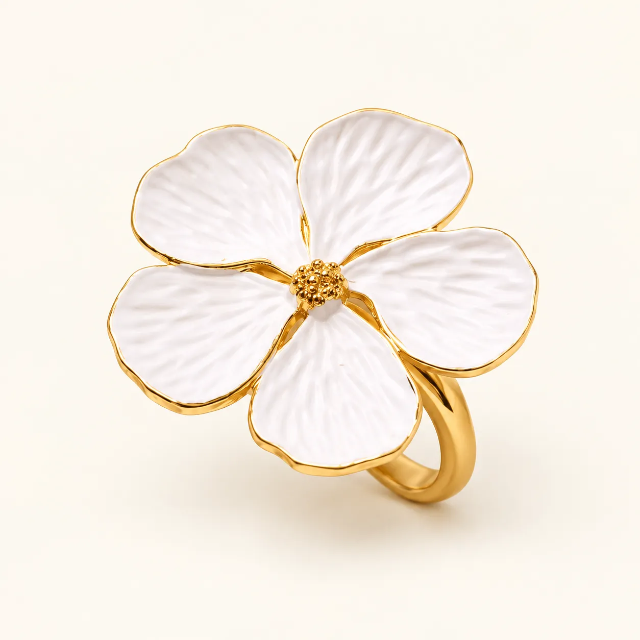 White Flower Napkin Ring