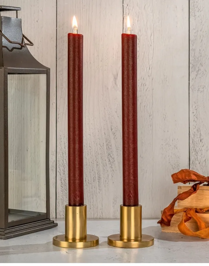 Burgundy Lucid Taper Candle 11"