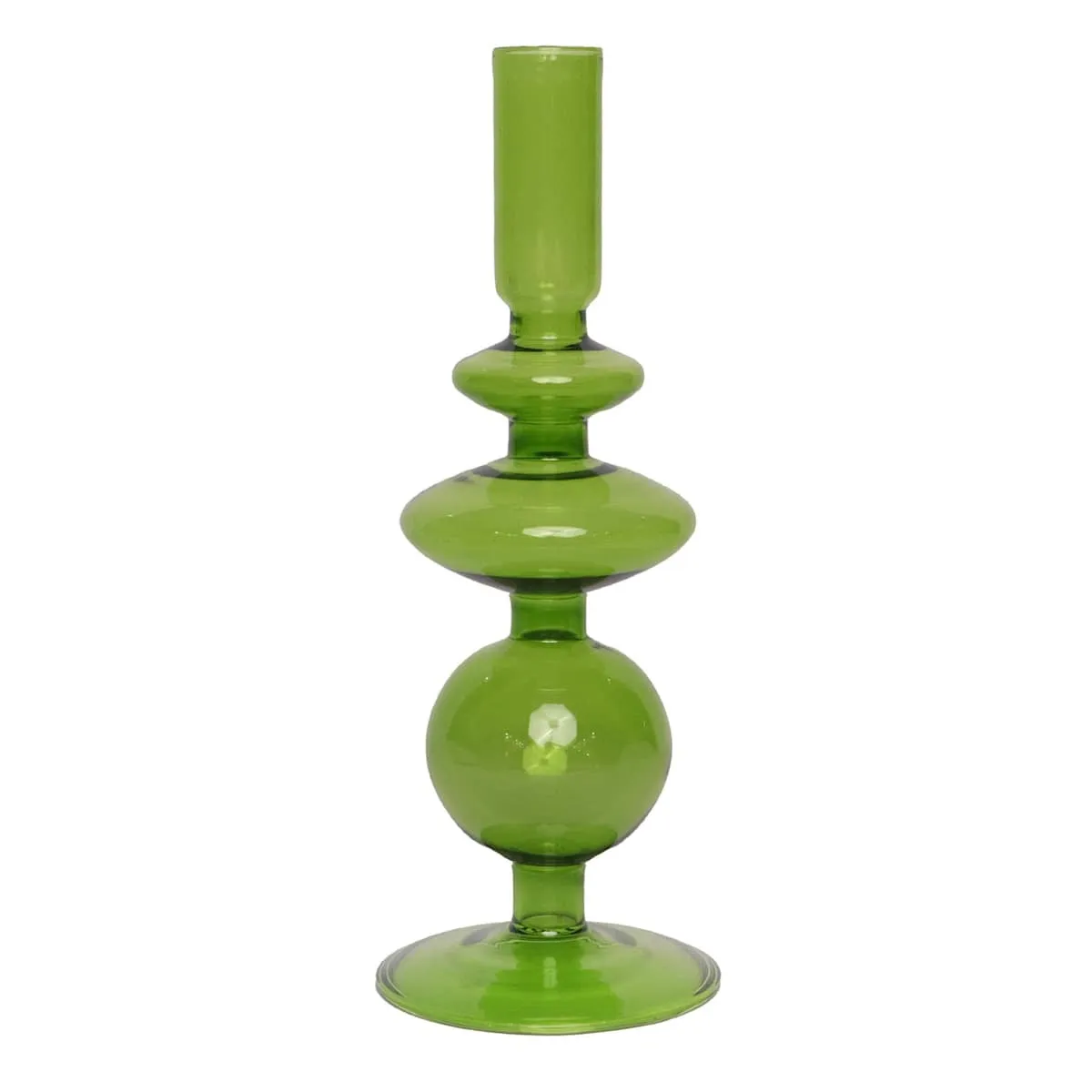 Green Bubble Taper Candle Holder