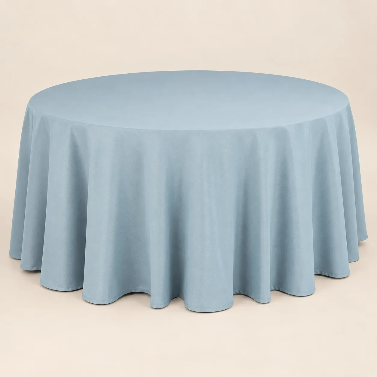 Dusty Blue Polyester Round Tablecloth 120"