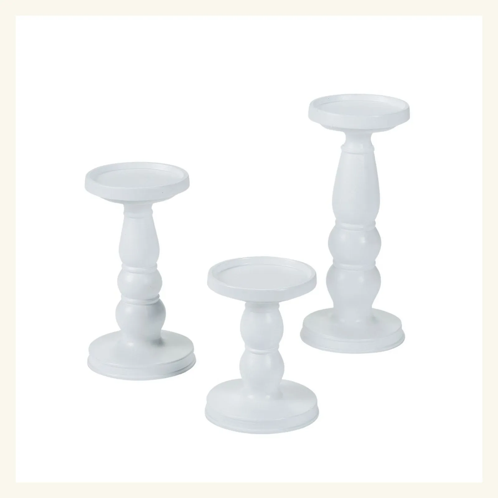 White Pillar Candle Holder