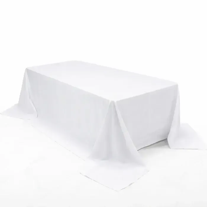 White Polyester Rectangle Tablecloth 108"x156" (8ft king)