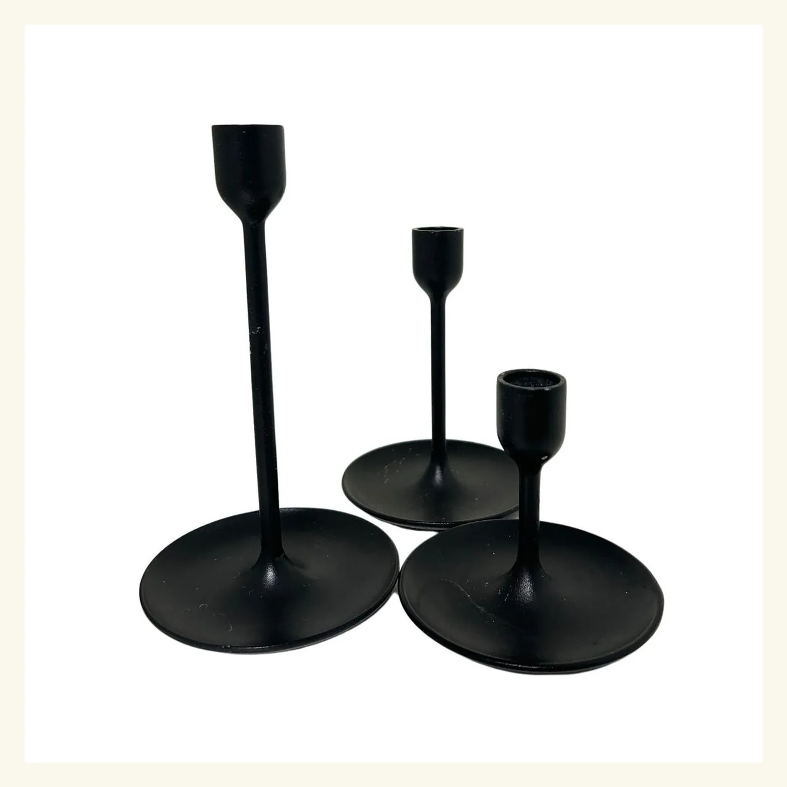 Black Wide Base Candlestick Holder