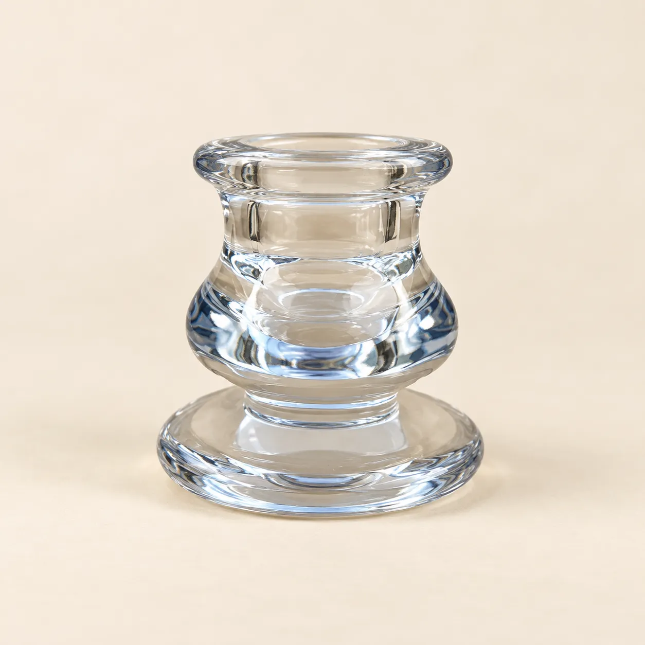 Clear Short Candlestick Holder