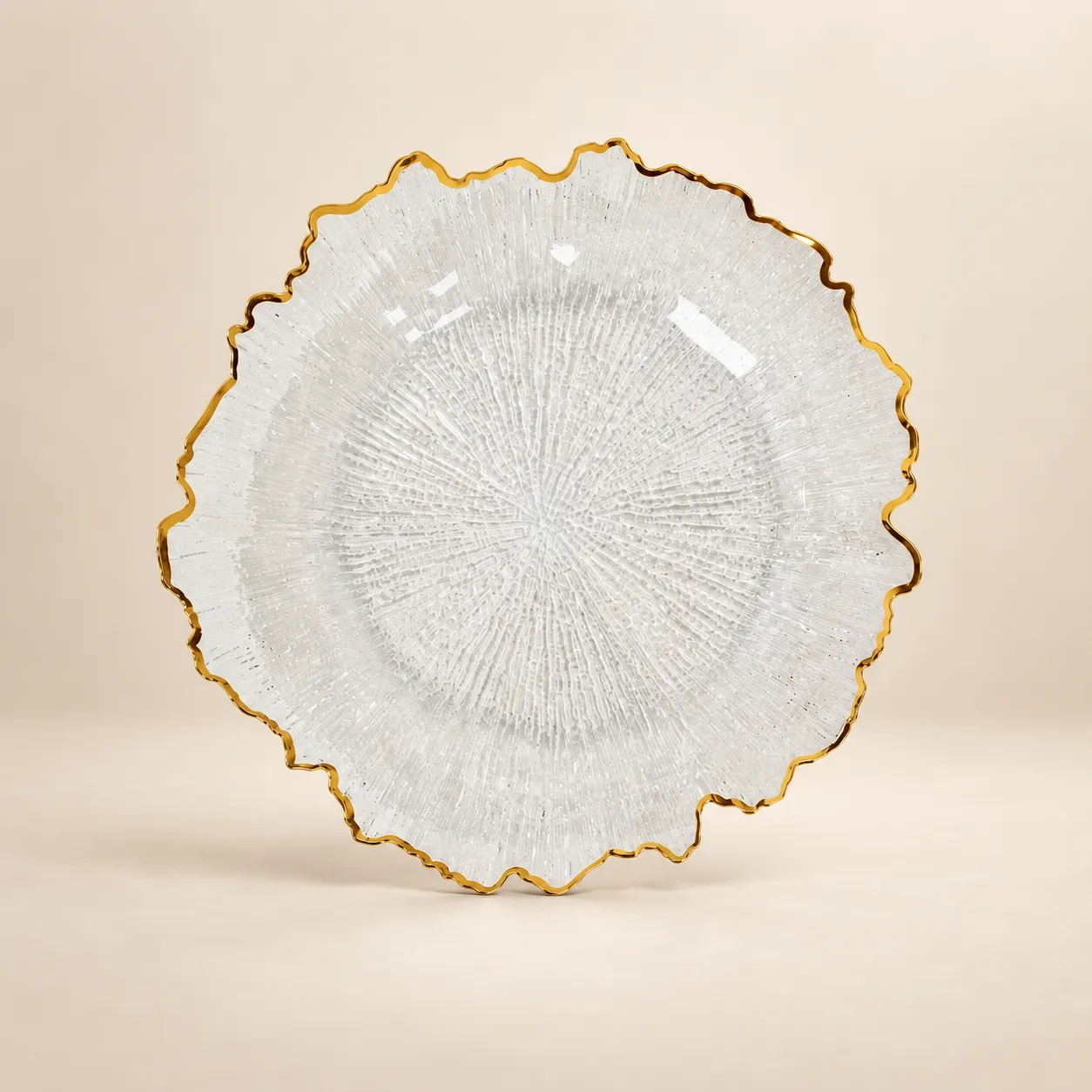 Clear Gold Rimmed Reef Charger