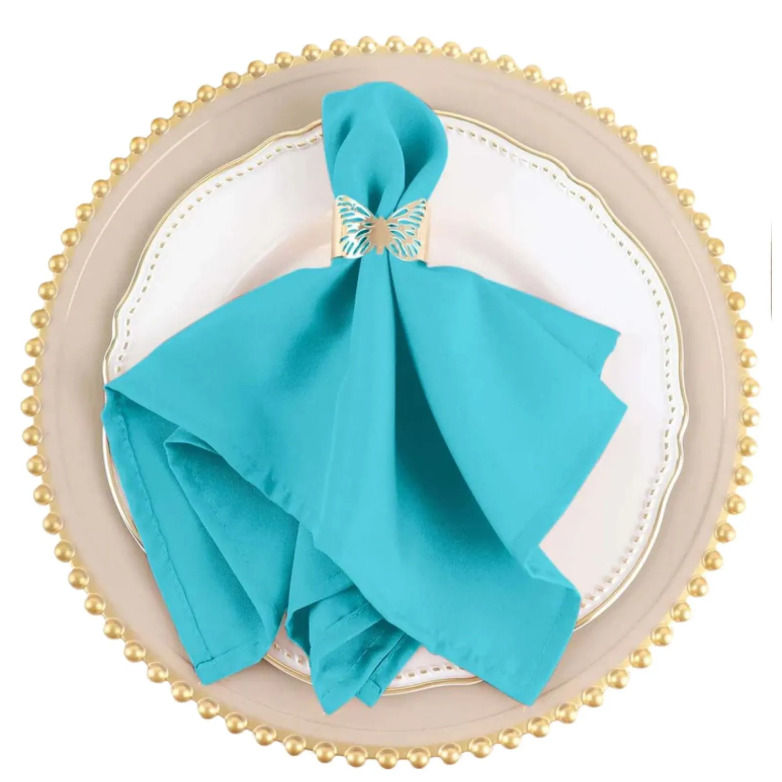Turquoise Polyester Napkin 17"x17"