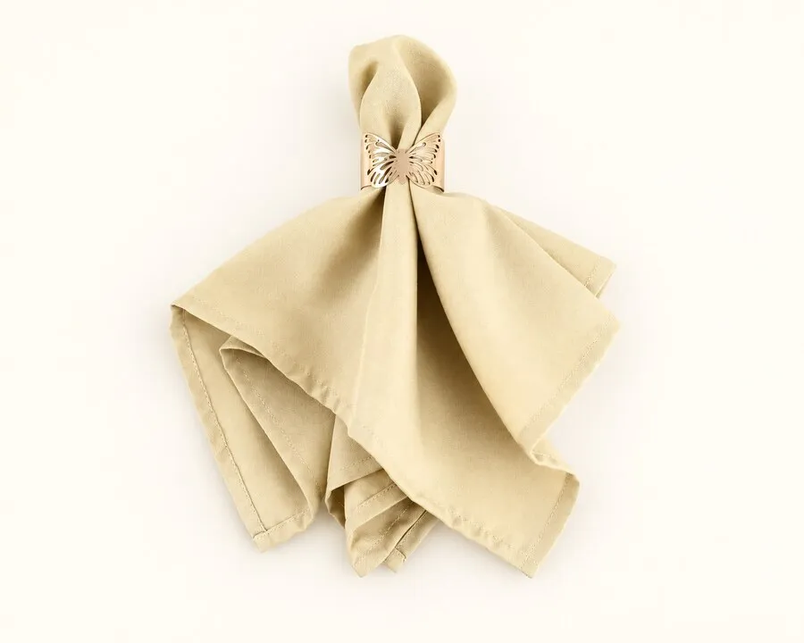 Beige Polyester Napkin 17"x17"