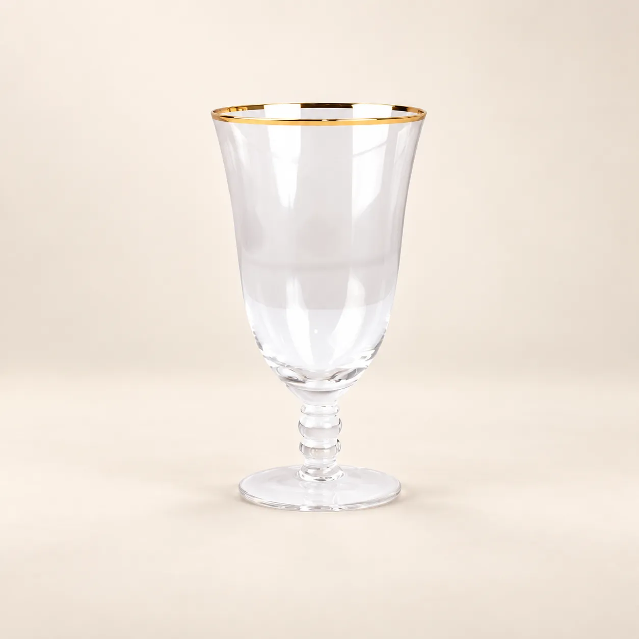 Gold Rimmed Clear Water Goblet
