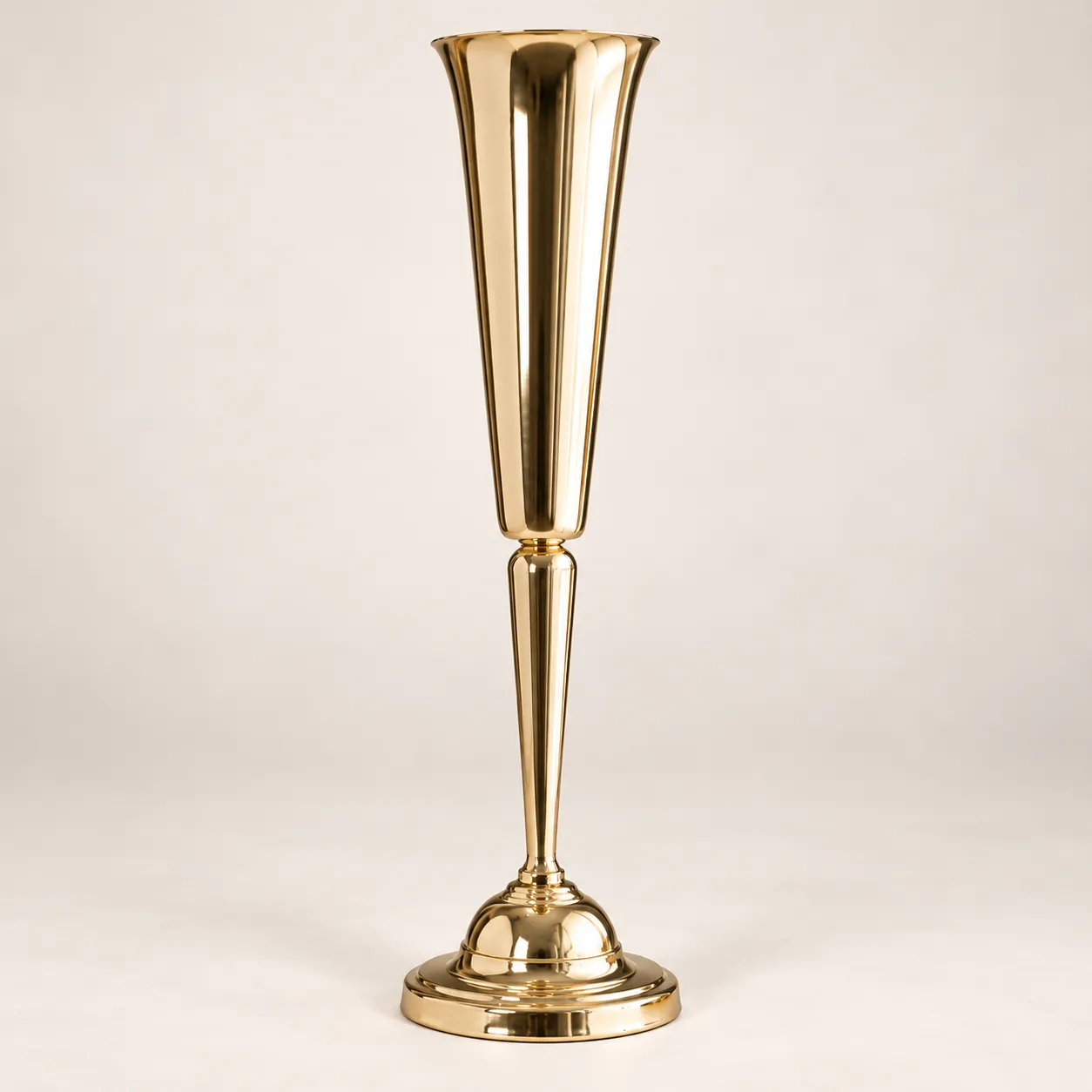 Gold Trumpet Pedestal Vase