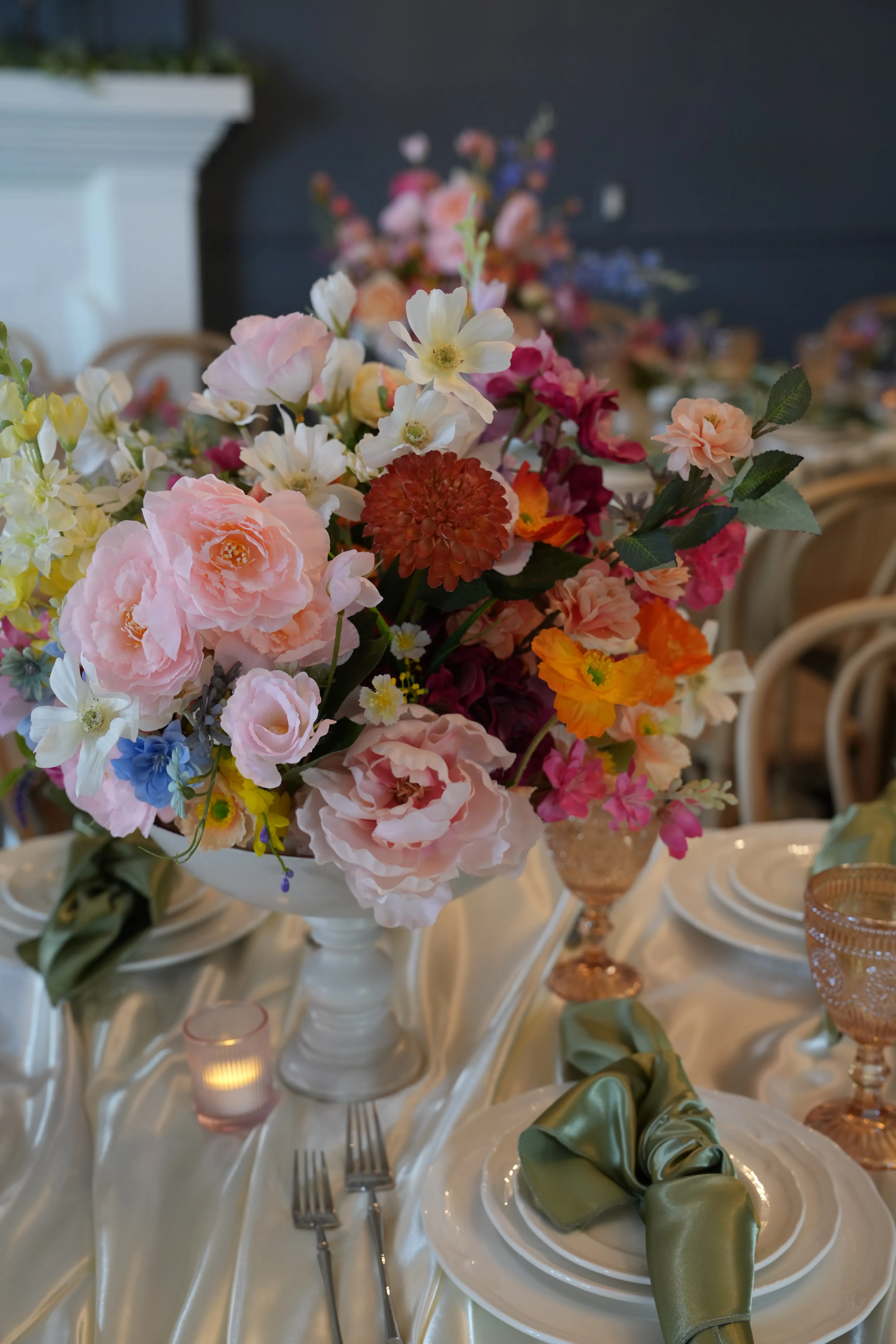 Wildflower Fields Large Centerpiece ( Pedestal Bowl)