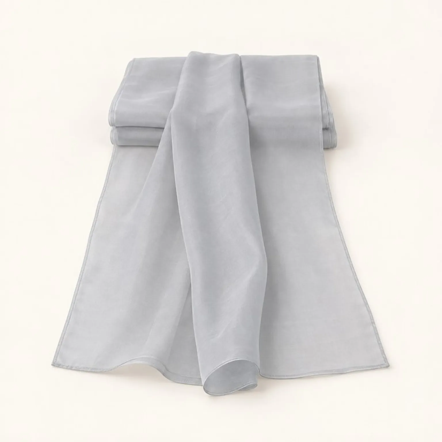 Silver Chiffon Table Runner