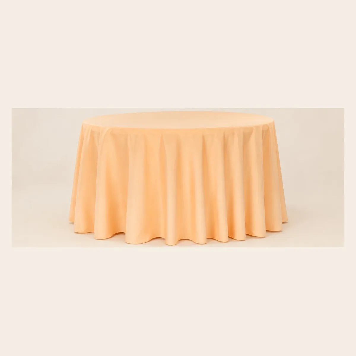 Peach Polyester Round Tablecloth 120"