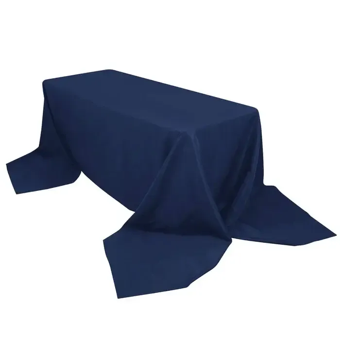Navy Blue Polyester Rectangle Tablecloth 90"x156" (8ft)