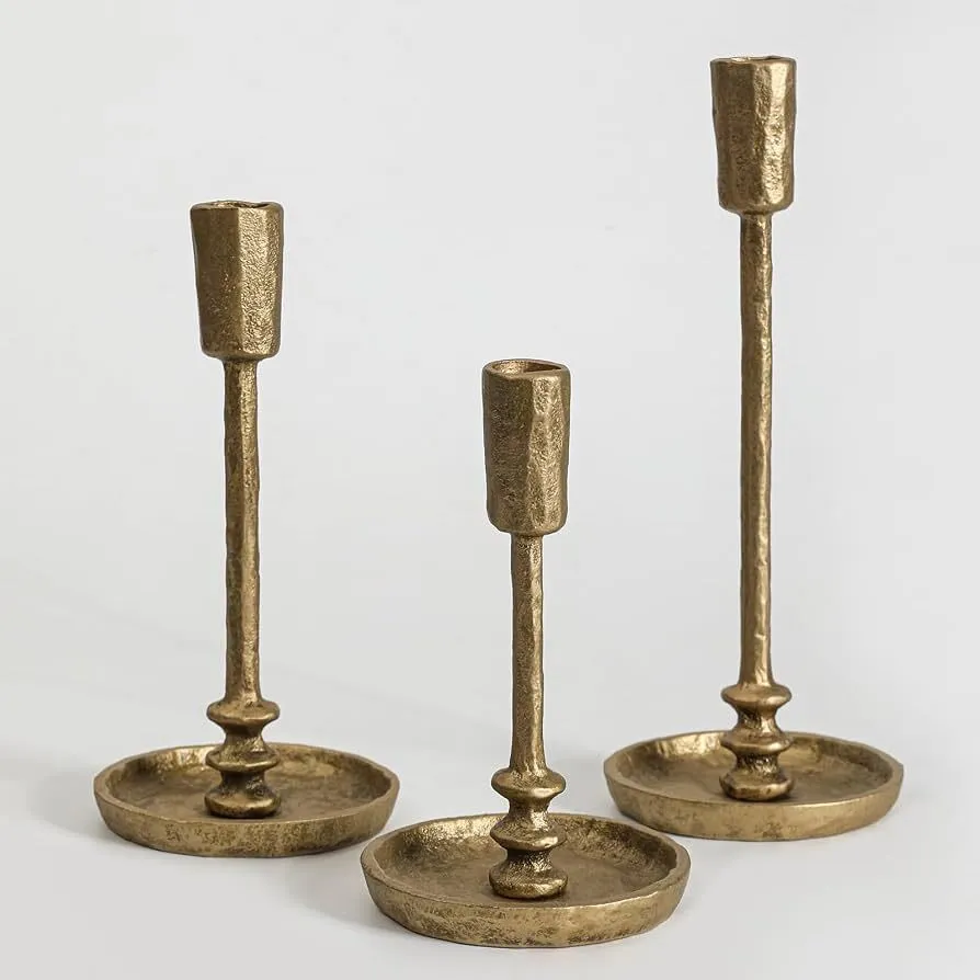 Brass Cast Iron Taper Candle Holder